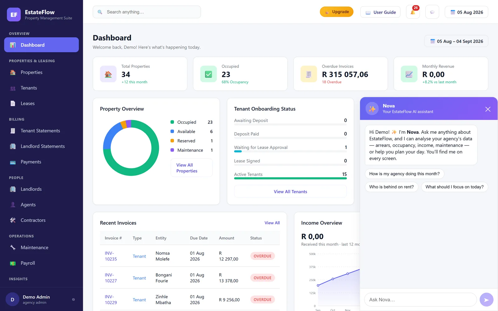 Nova, the EstateFlow AI assistant